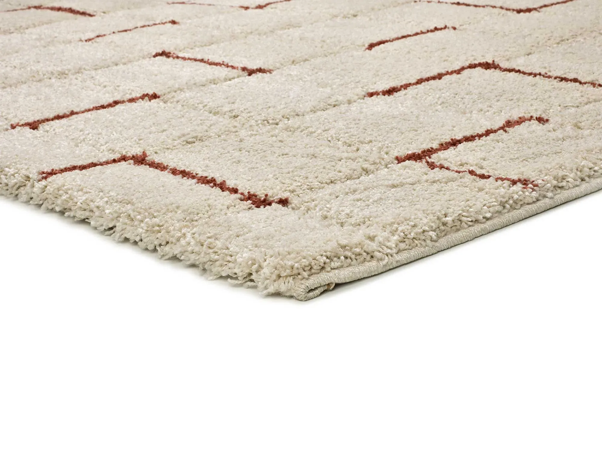 Illustration numéro 3 du produit Tapis à relief a póils longs beige/rouille 160x230 cm