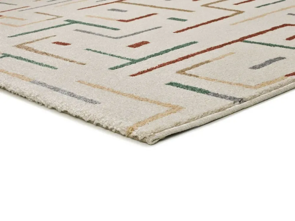 Illustration numéro 3 du produit Tapis géométrique beige/multicolore 160x230 cm