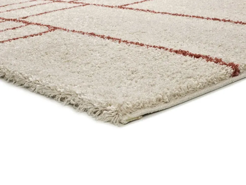 Illustration numéro 3 du produit Tapis shaggy beige/rouille 133x190 cm