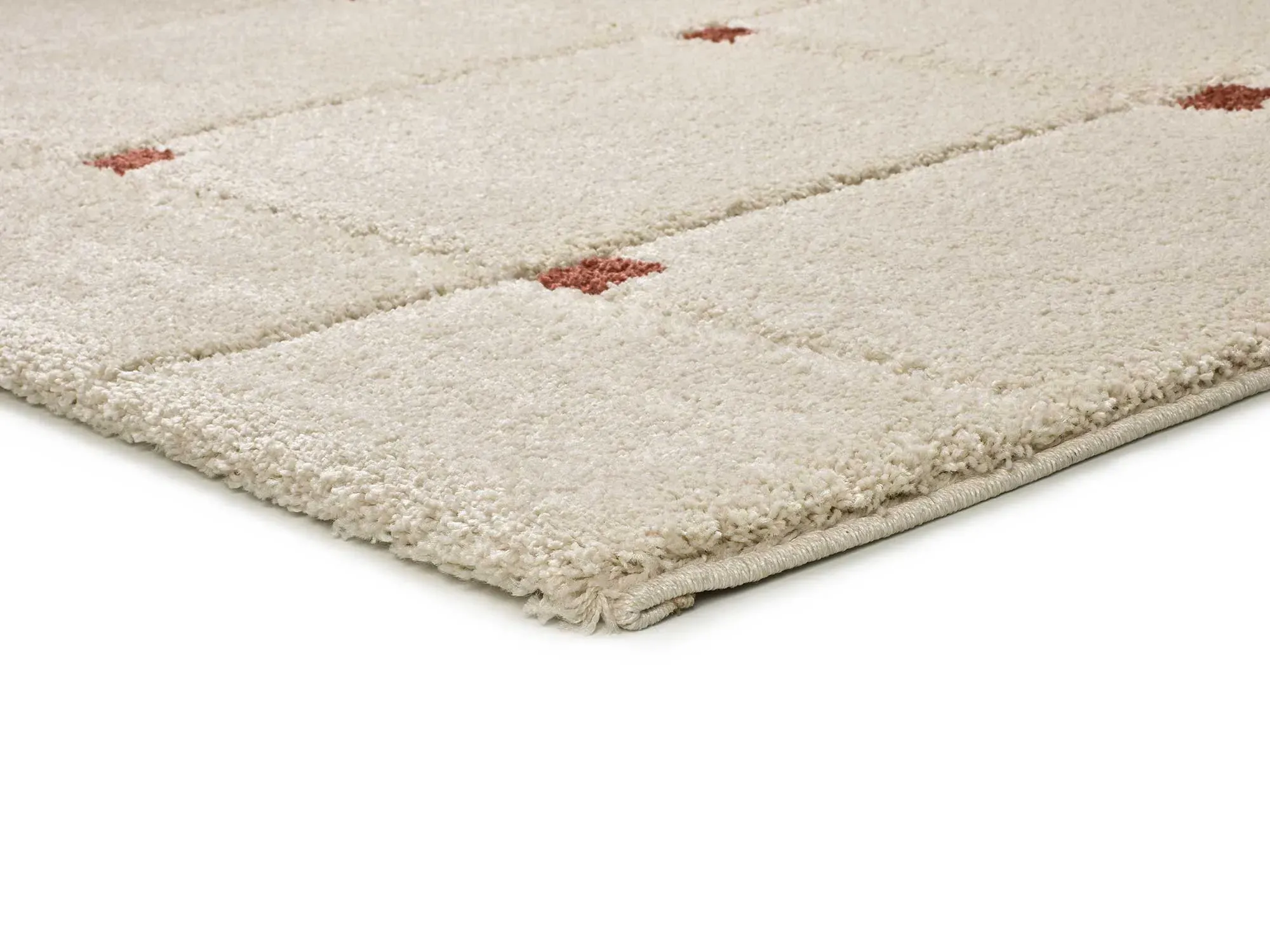 Illustration numéro 3 du produit Tapis à relief a póils longs beige/rouille 160x230 cm