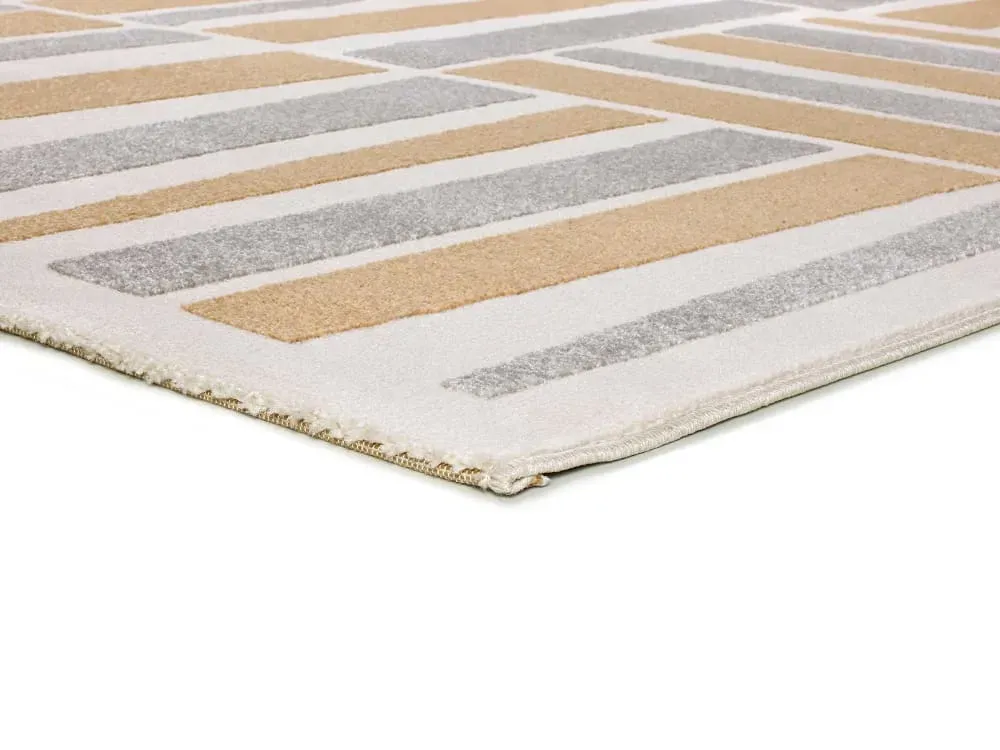 Illustration numéro 3 du produit Tapis à relief blanc/beige/gris 133x190 cm