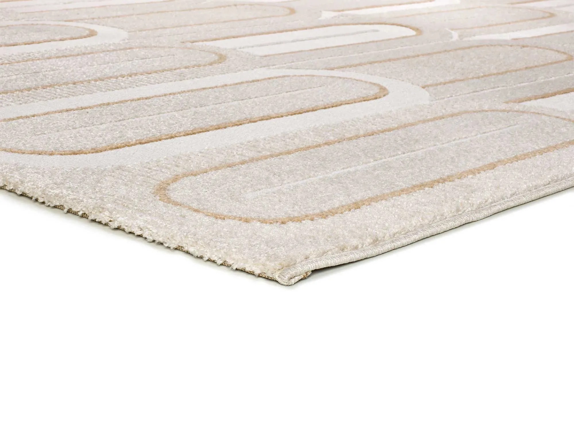 Illustration numéro 3 du produit Tapis à relief blanc/beige 133x190 cm