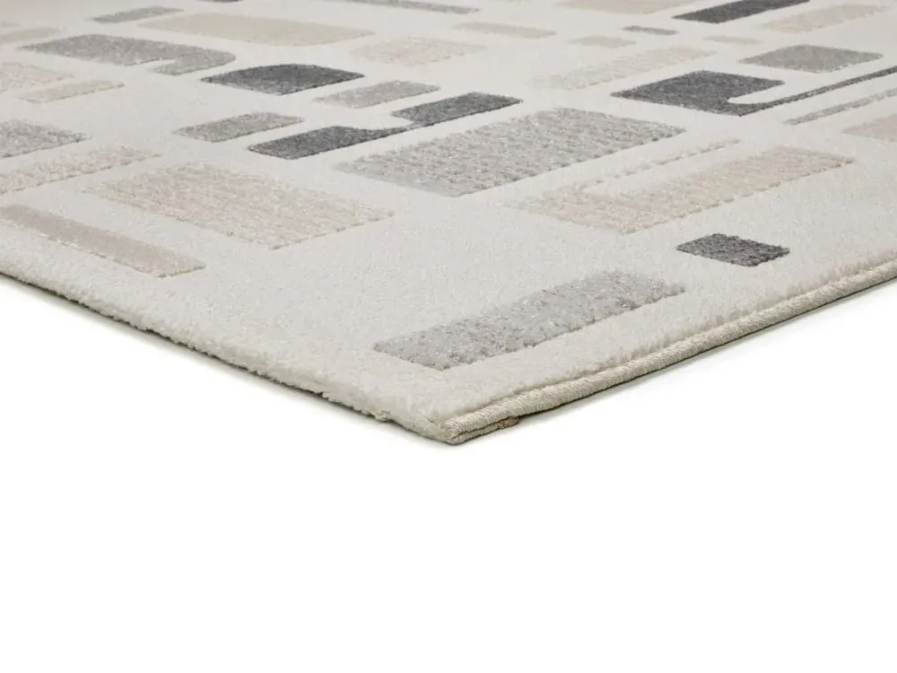 Illustration numéro 3 du produit Tapis à relief blanc/beige/gris 160x230 cm