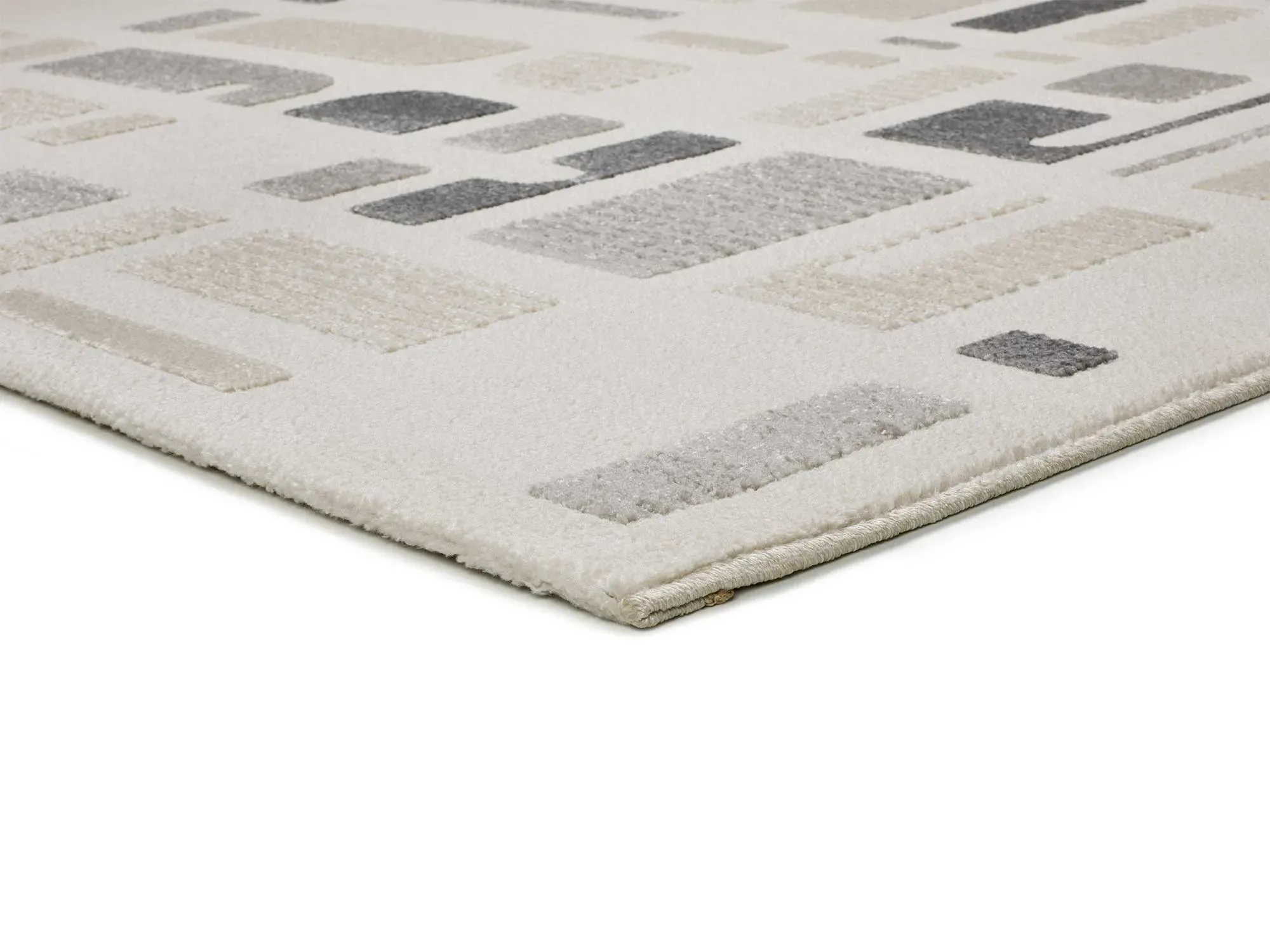 Illustration numéro 3 du produit Tapis à relief blanc/beige/gris 200x290 cm