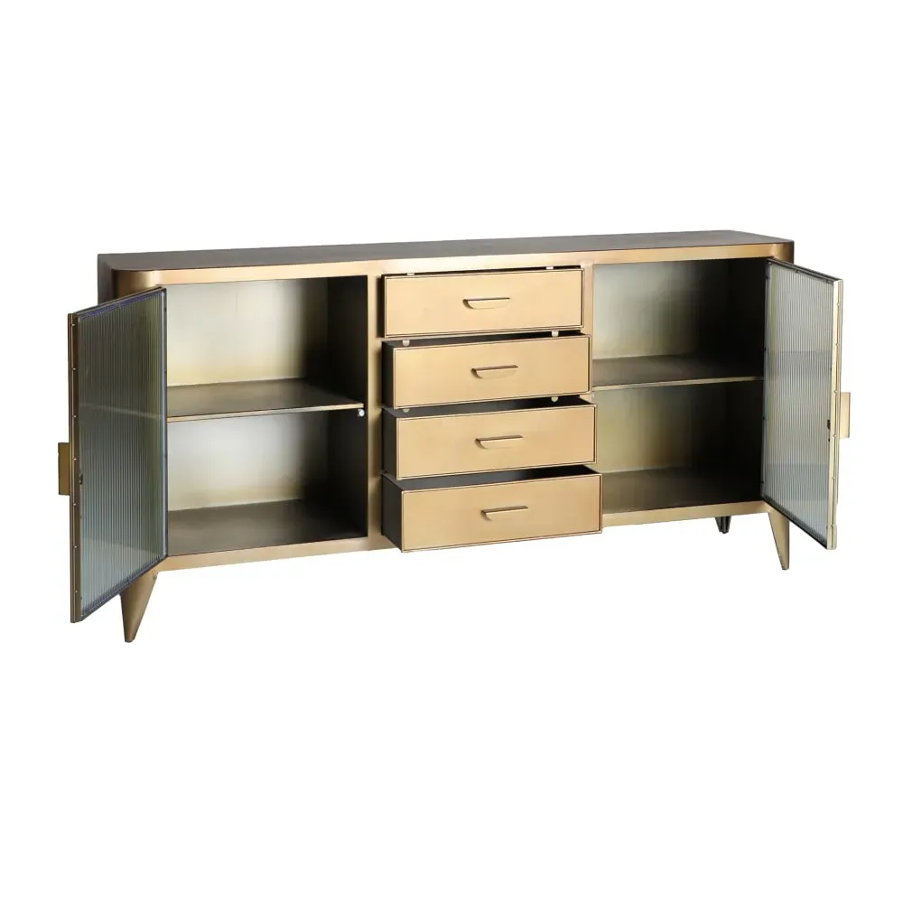 Illustration numéro 3 du produit Buffet en fer doré vieux 160x40x80 cm