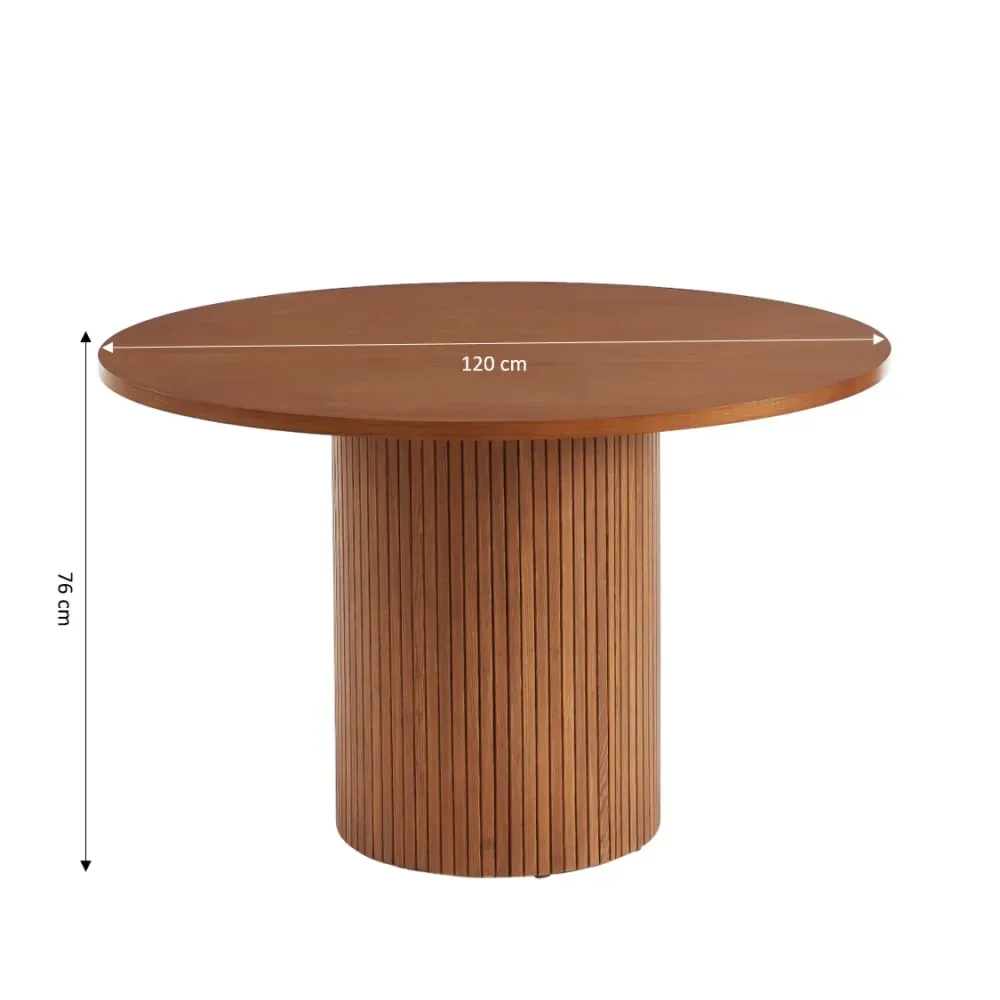 Illustration numéro 3 du produit Table à manger placage frêne foncé 120cm