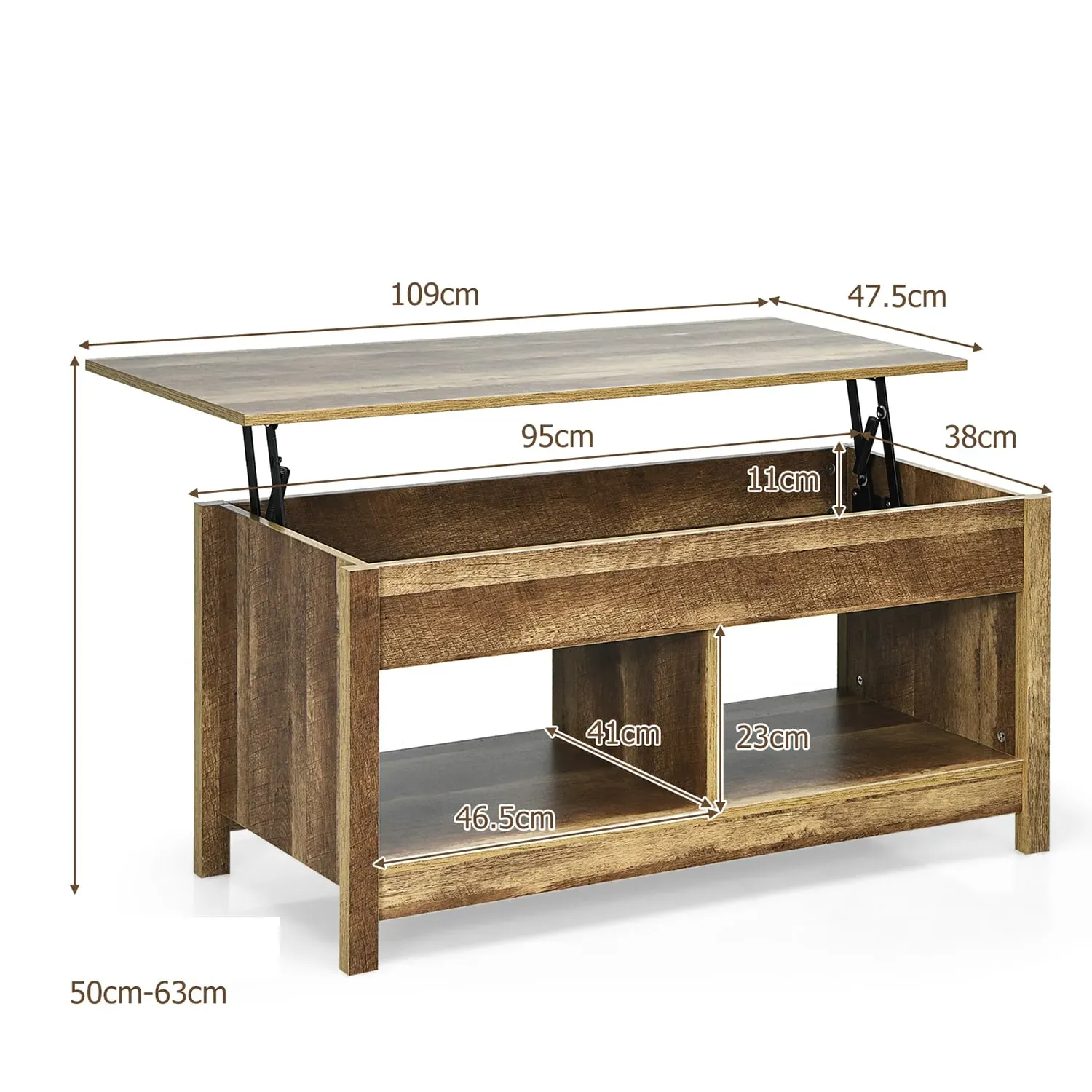 Illustration numéro 3 du produit Table basse industrielle moderne 109 x 47,5 x 50 cm