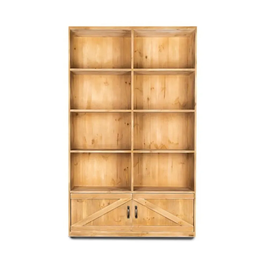 Illustration numéro 3 du produit Étagère 8 casiers L119 cm 2 portes bois massif