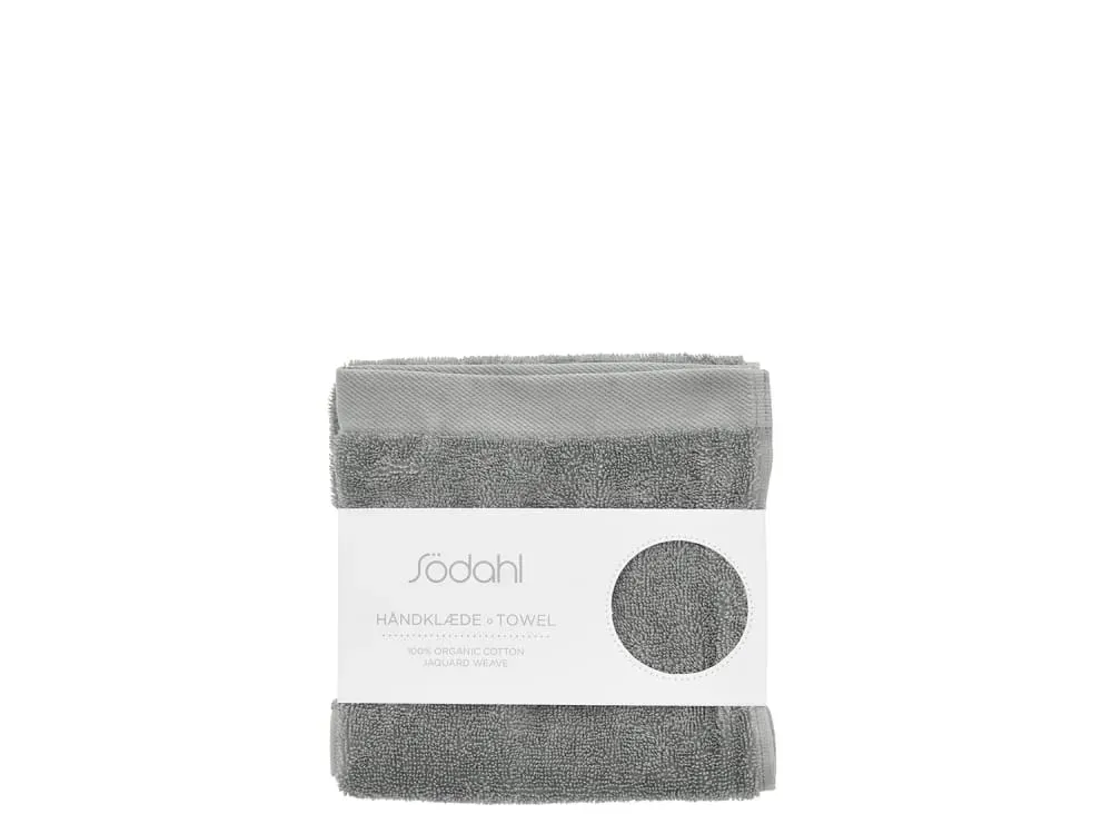 Illustration numéro 3 du produit Serviette en coton bio gris clair 40x60 cm