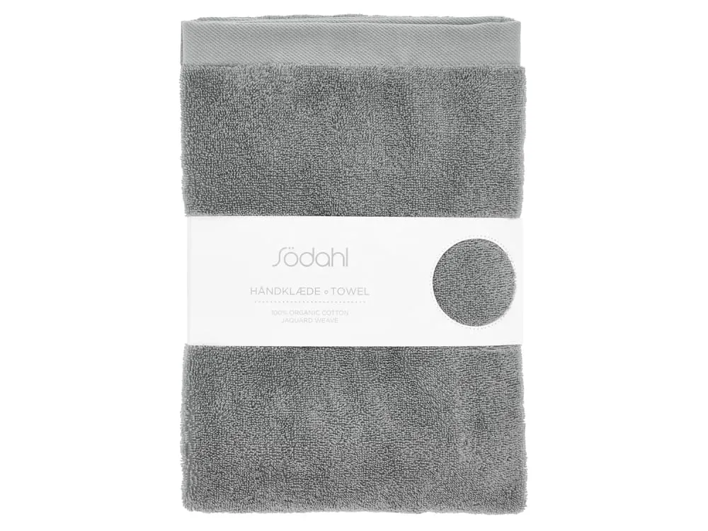 Illustration numéro 3 du produit Serviette en coton bio gris pierre 70x140 cm