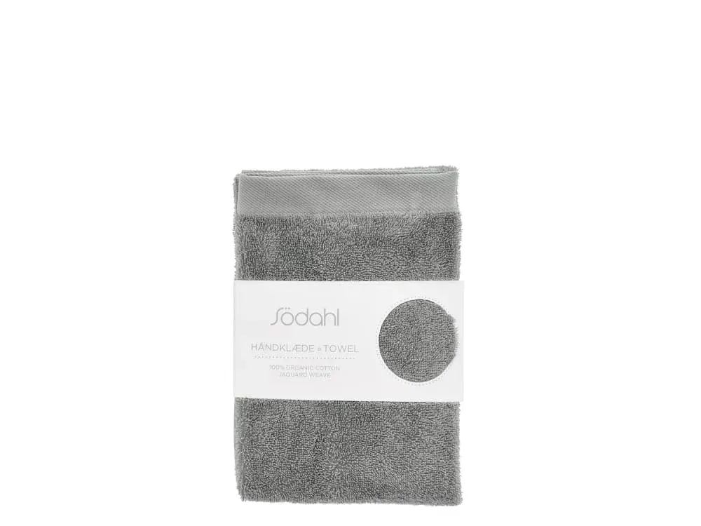 Illustration numéro 3 du produit Serviette en coton bio gris pierre 50x100 cm