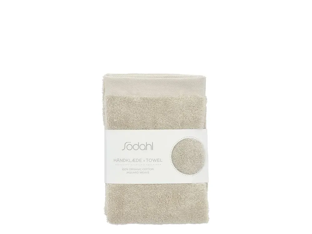 Illustration numéro 3 du produit Serviette en coton bio beige 50x100 cm