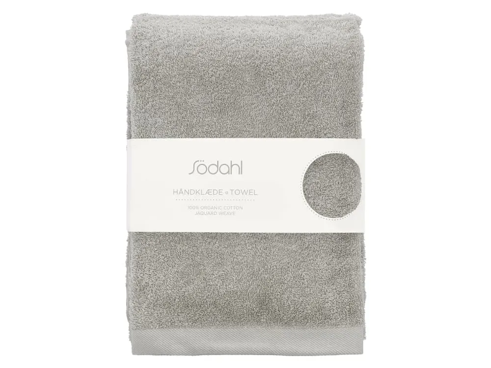 Illustration numéro 3 du produit Serviette en coton bio gris clair 70x140 cm