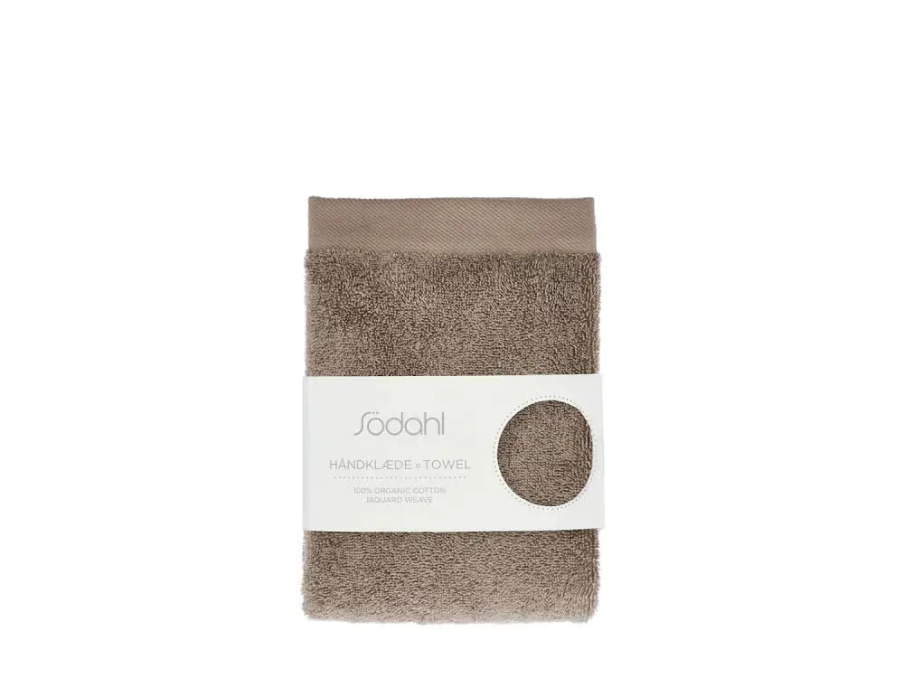 Illustration numéro 3 du produit Serviette en coton bio taupe 50x100 cm