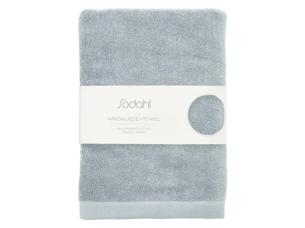 Illustration numéro 3 du produit Serviette en coton bio bleu lin 70x140 cm