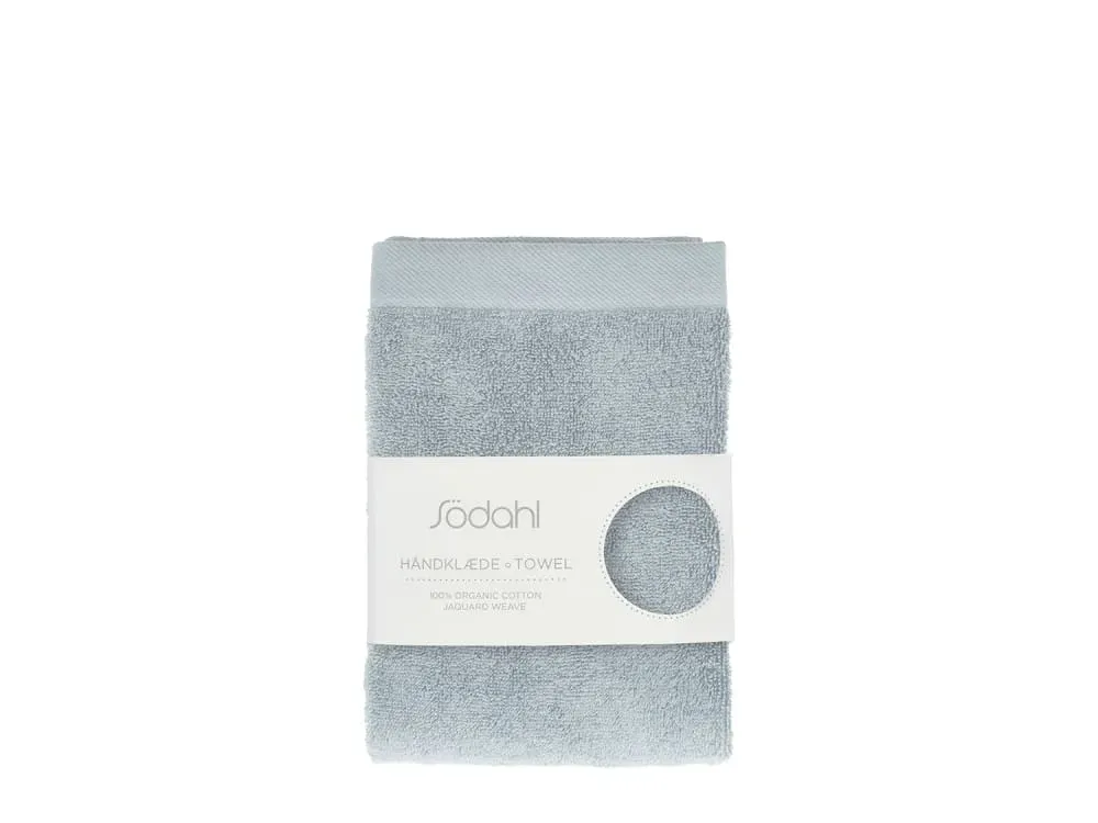 Illustration numéro 3 du produit Serviette en coton bio bleu lin 50x100 cm