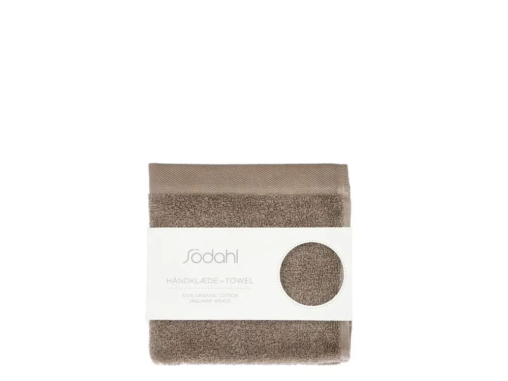Illustration numéro 3 du produit Serviette en coton bio taupe 40x60 cm