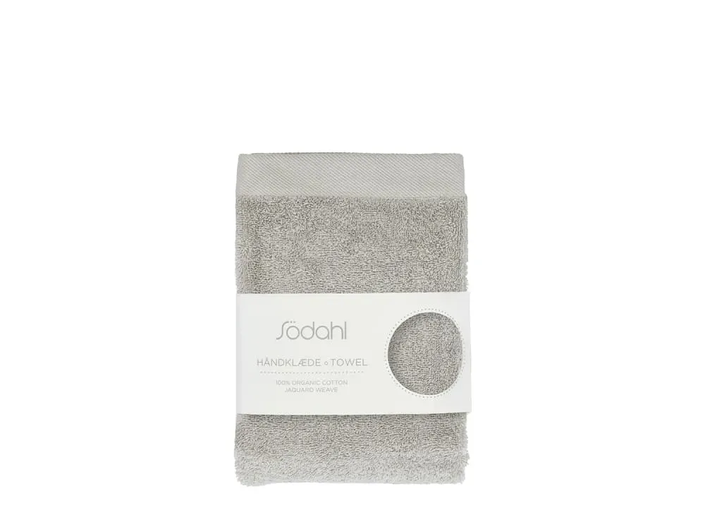 Illustration numéro 3 du produit Serviette en coton bio gris clair 50x100 cm