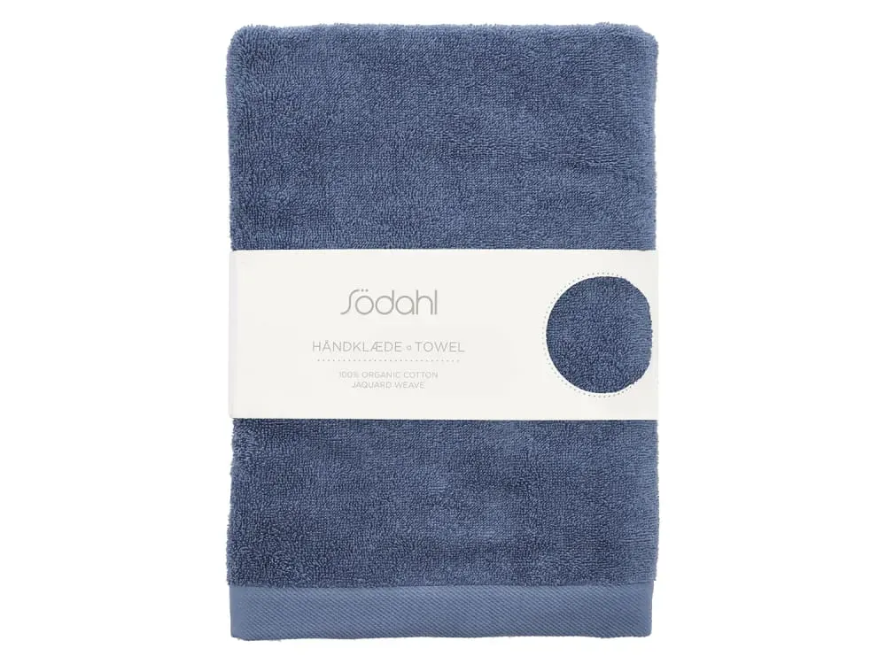 Illustration numéro 3 du produit Serviette en coton bio bleu 70x140 cm