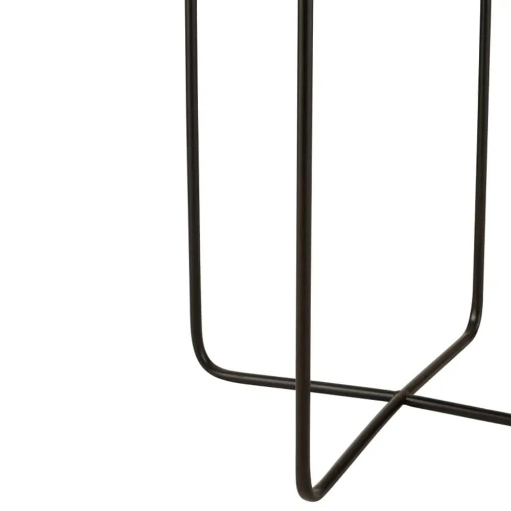 Illustration numéro 3 du produit Table gigogne en métal avec pied en croix noir 35 x 35