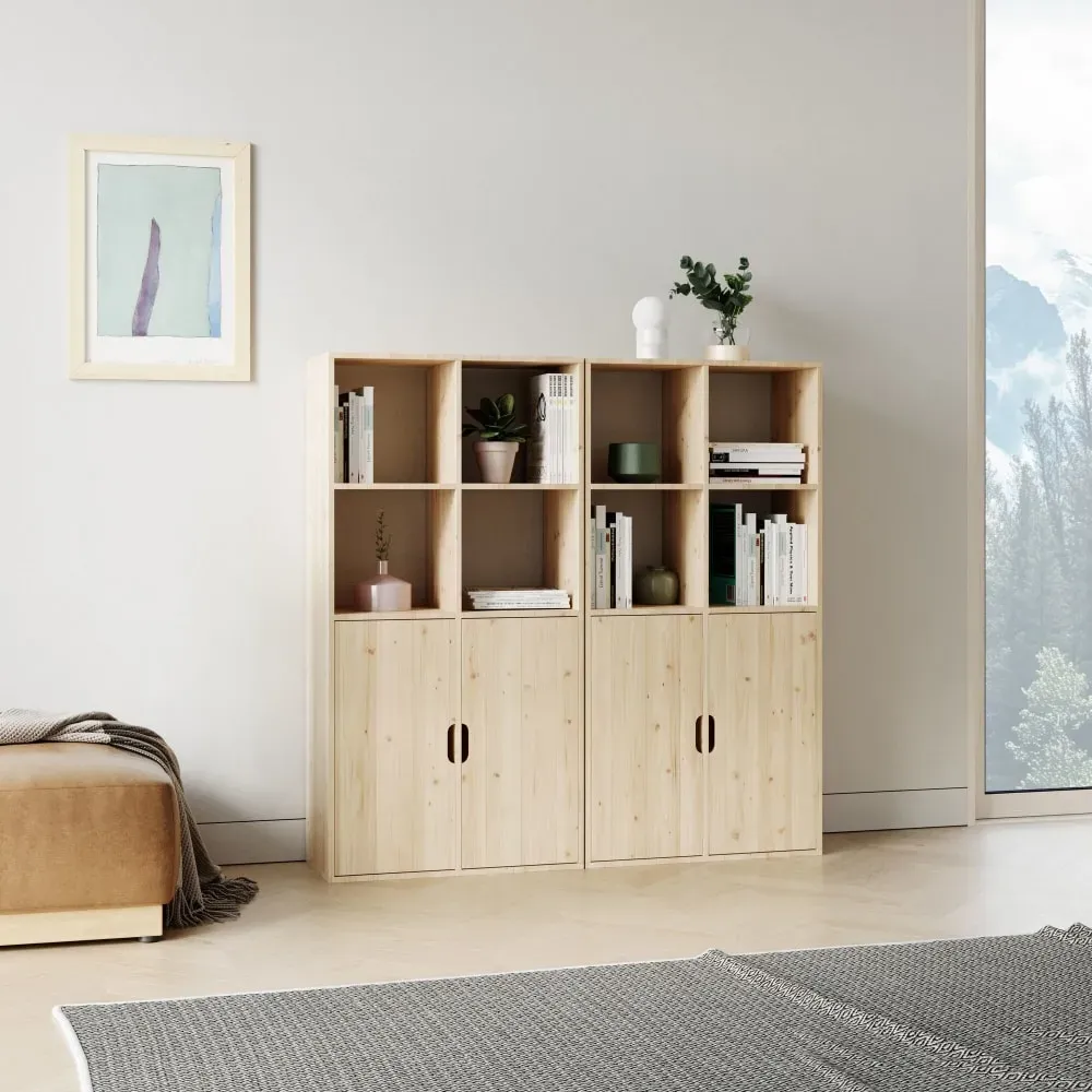 Illustration numéro 3 du produit Etagère 4x4 cases en bois massif