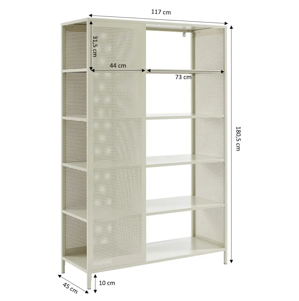 Illustration numéro 3 du produit Bibliothèque métal beige sable h180cm