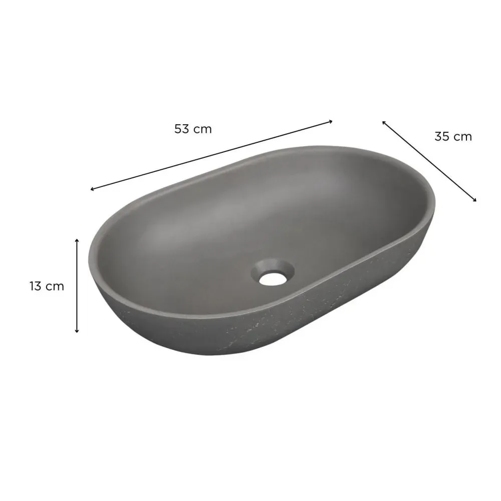 Illustration numéro 3 du produit Vasque à poser ovale  53x35cm
