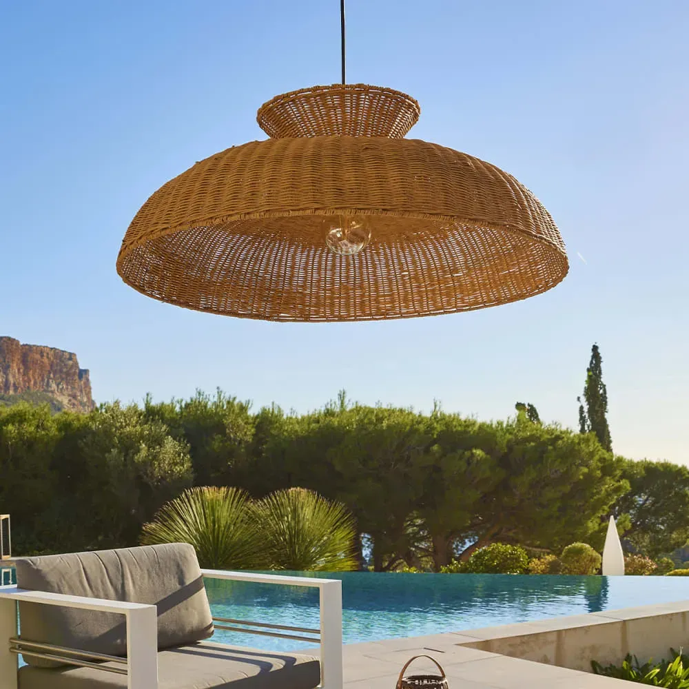 Illustration numéro 3 du produit Suspension d'extérieur avec cable Rotin Beige D80CM