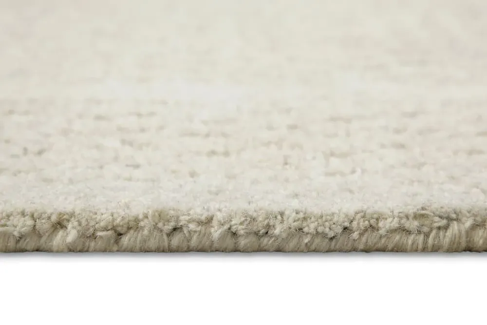Illustration numéro 3 du produit Tapis rond écru design tufté main à relief 180 rd.