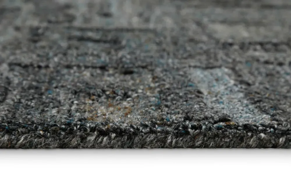 Illustration numéro 3 du produit Tapis gris et bleu design tufté main à relief 40x60