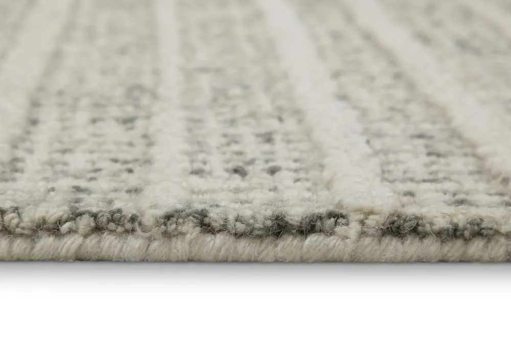 Illustration numéro 3 du produit Tapis gris et écru design tufté main à relief 40x60
