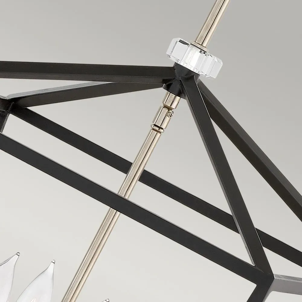 Illustration numéro 3 du produit Suspension e acier et cristal finition noir et nickel poli