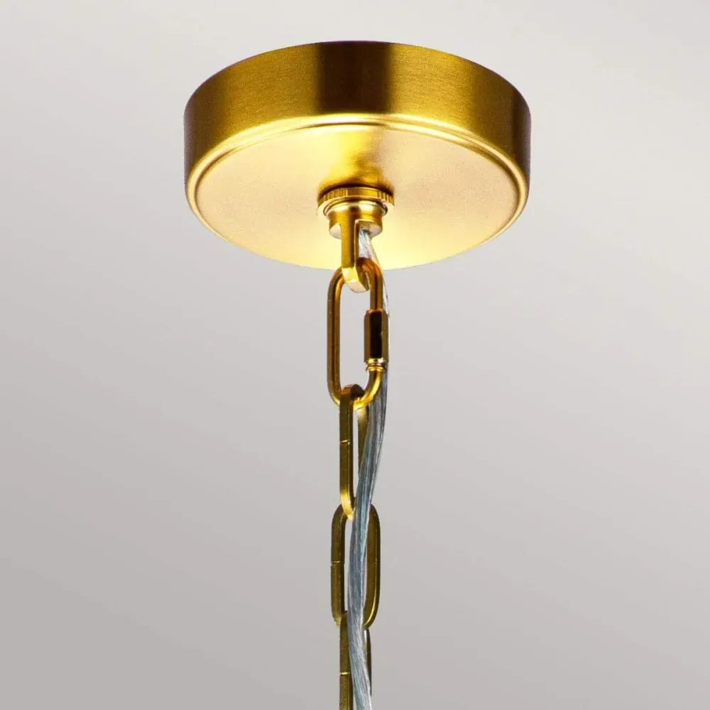 Illustration numéro 3 du produit Suspension grande en acier laiton bruni