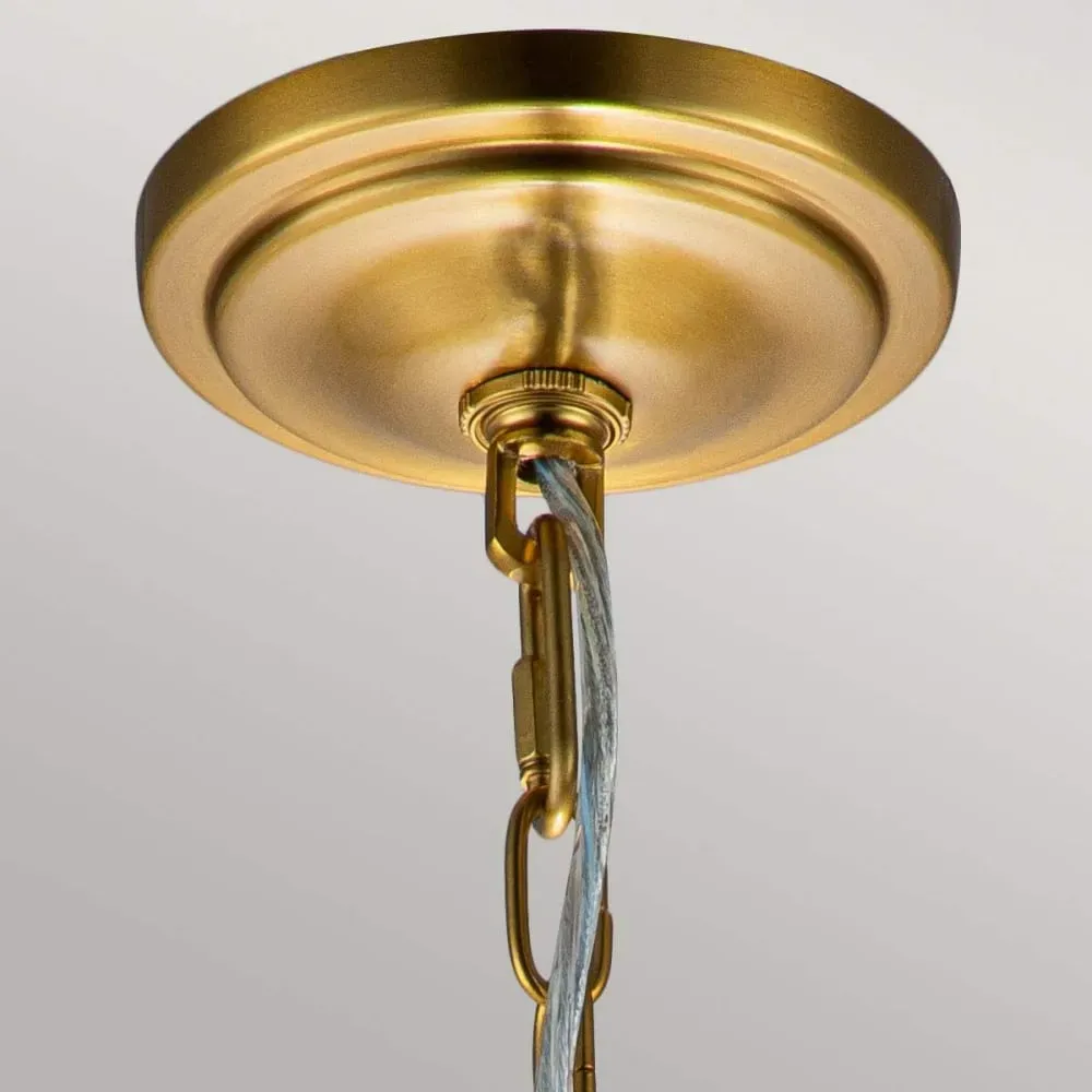 Illustration numéro 3 du produit Suspension en acier verre clair laiton bruni