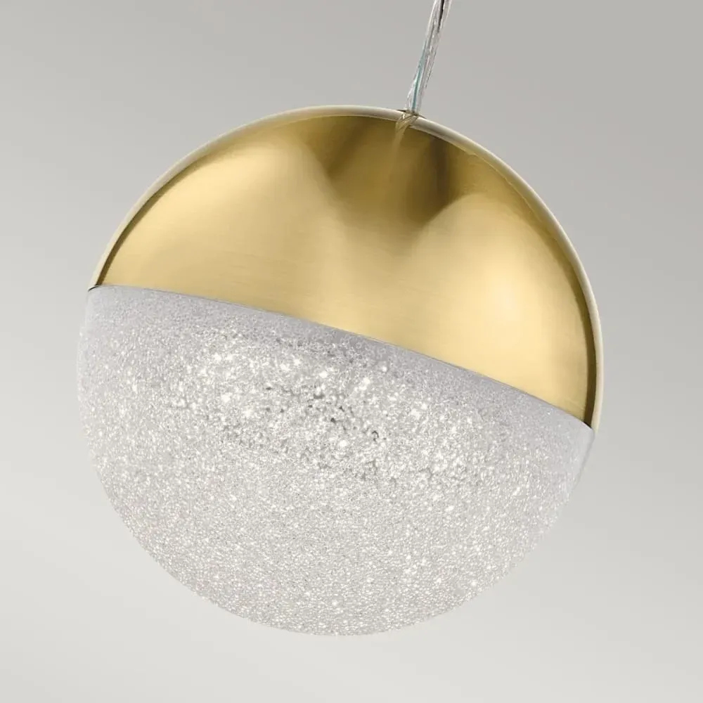 Illustration numéro 3 du produit Suspension en alluminium, fer et acrylique finition or champagne