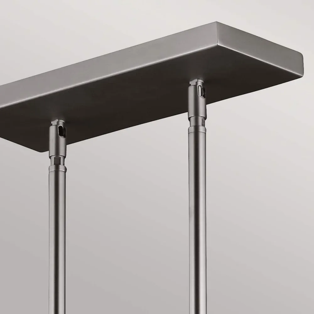 Illustration numéro 3 du produit Lustre en acier et verre, nickel satiné