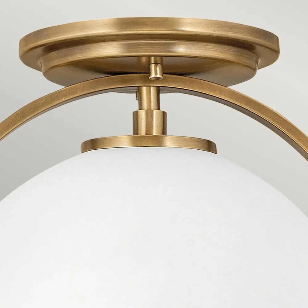 Illustration numéro 3 du produit Plafonnier en acier et verre finition laiton héritage