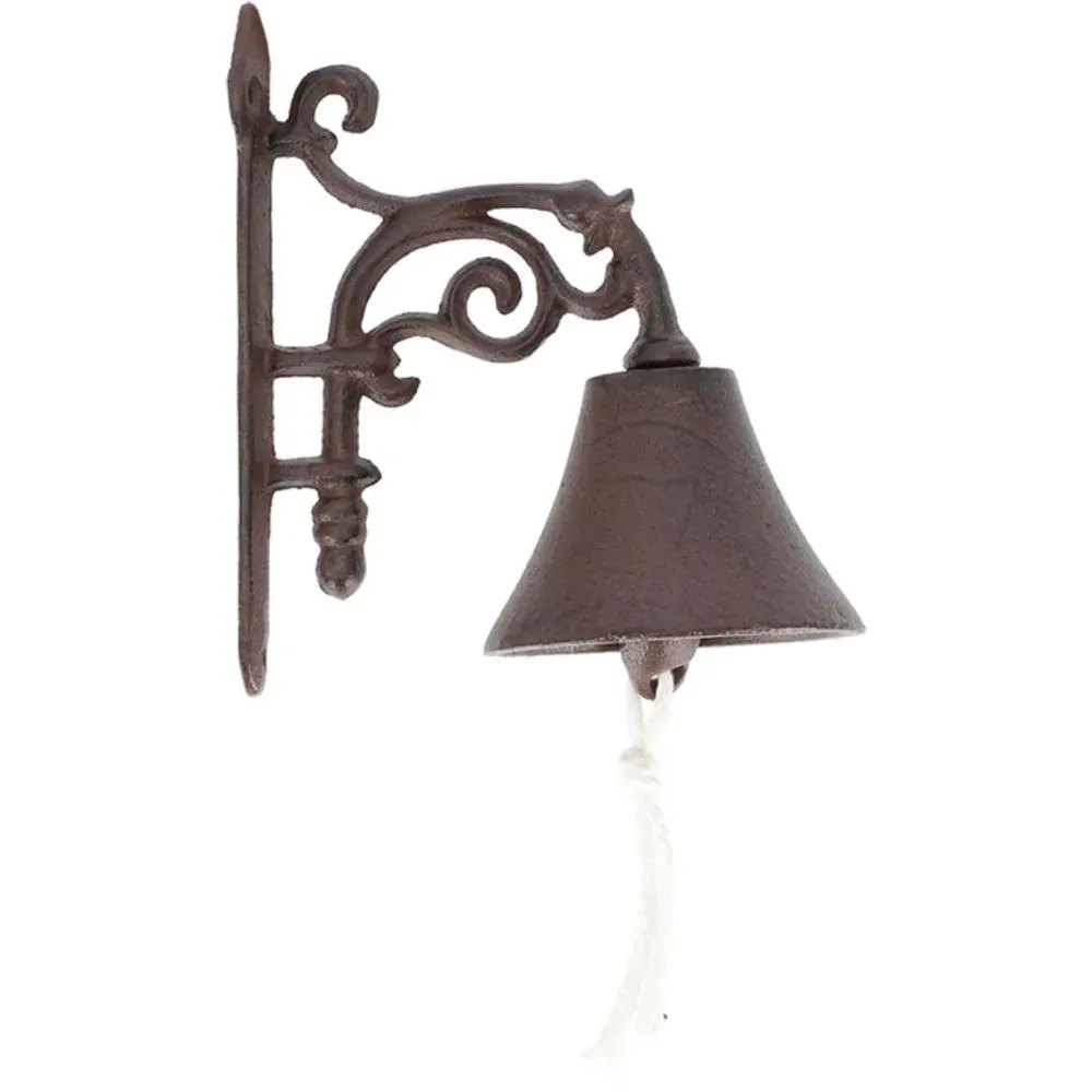 Illustration numéro 3 du produit Cloche entrée maison fleur fonte brun