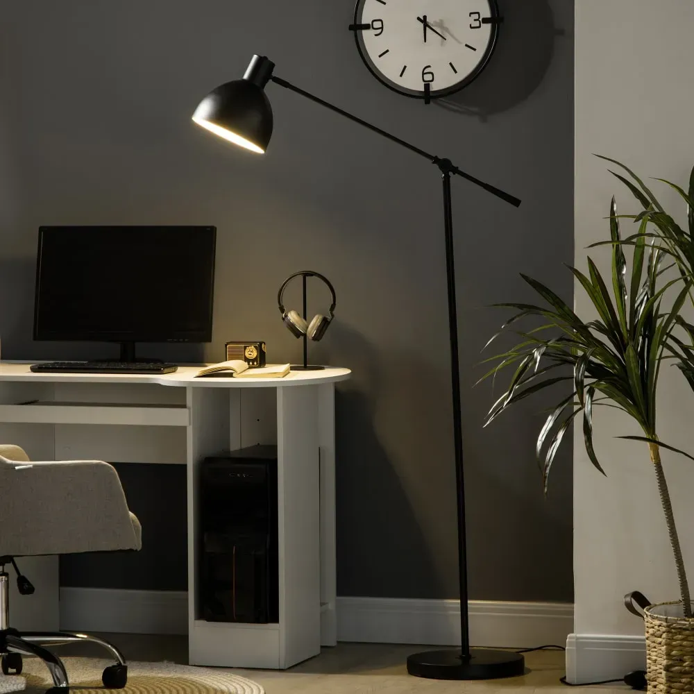Illustration numéro 3 du produit Lampadaire sur pied salon réglable hauteur noir