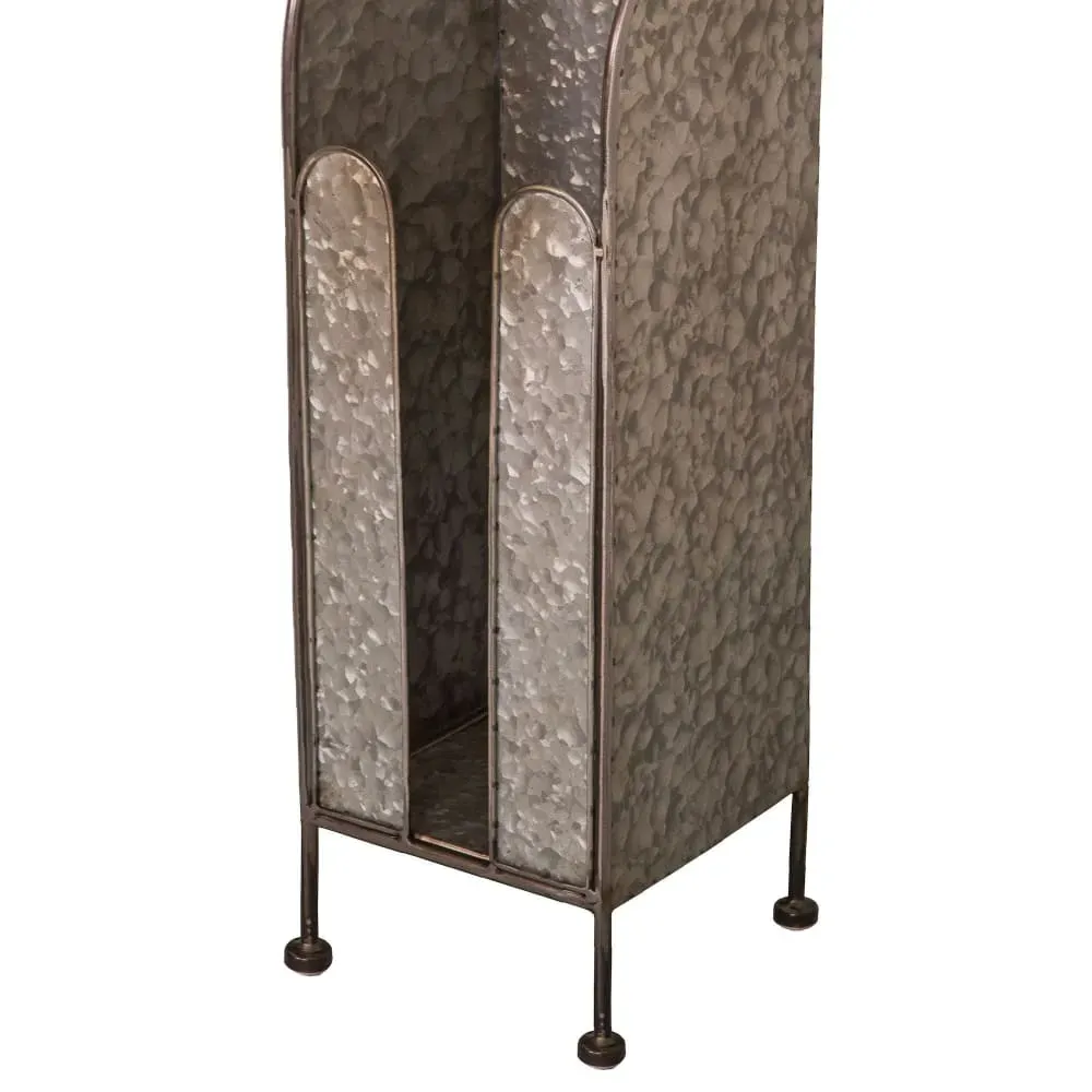 Illustration numéro 3 du produit Dérouleur papier WC avec réserve rouleaux en zinc 21x17.5x80.5cm