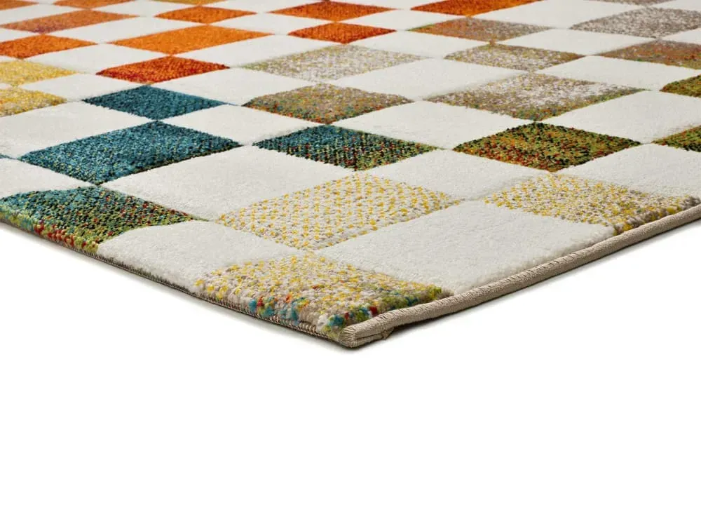 Illustration numéro 3 du produit Tapis damier multicolore 140x200 cm