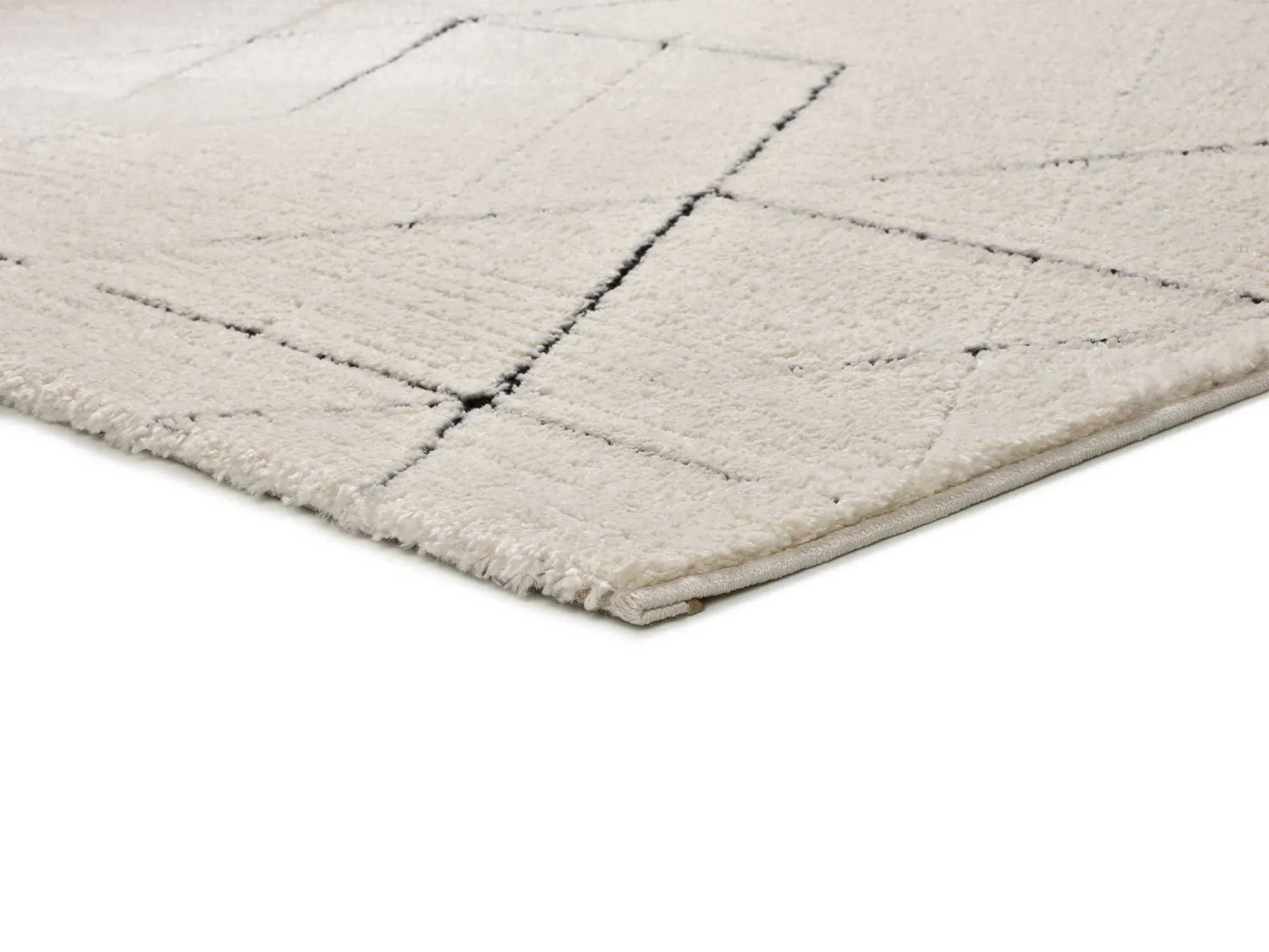 Illustration numéro 3 du produit Tapis à relief géométrique blanc/noir 160x230 cm