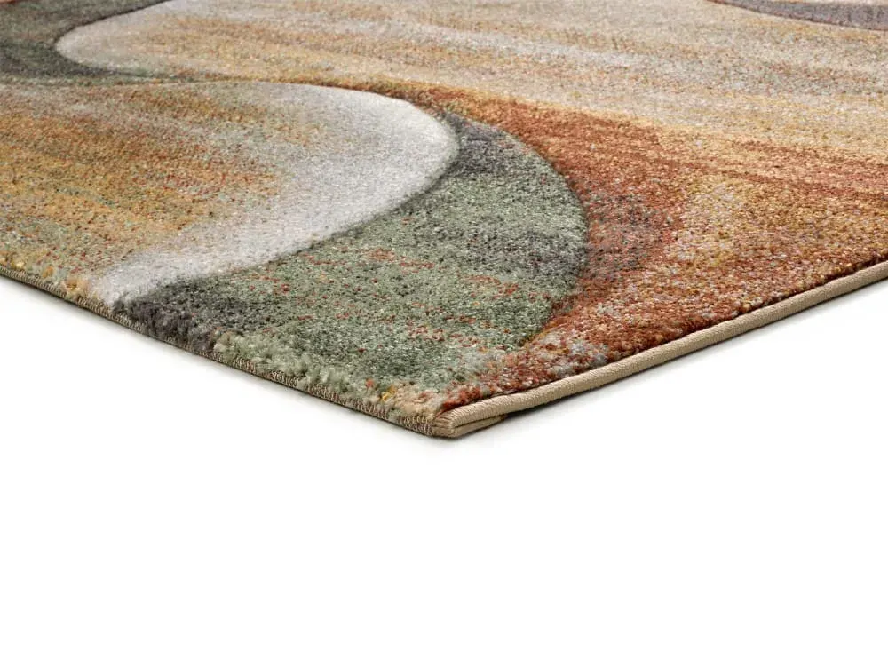 Illustration numéro 3 du produit Tapis abstrait beige/terracotta/vert 140x200 cm