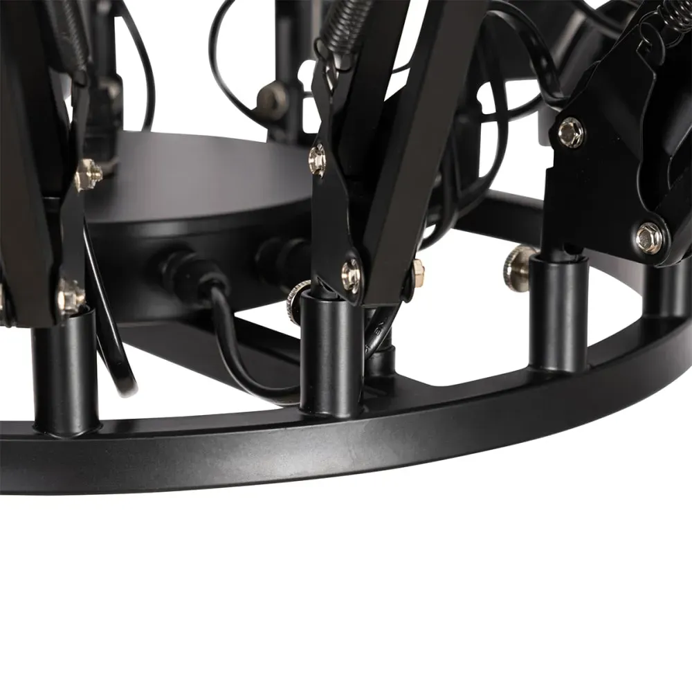 Illustration numéro 3 du produit Suspension industrielle noire 16 lumières réglable