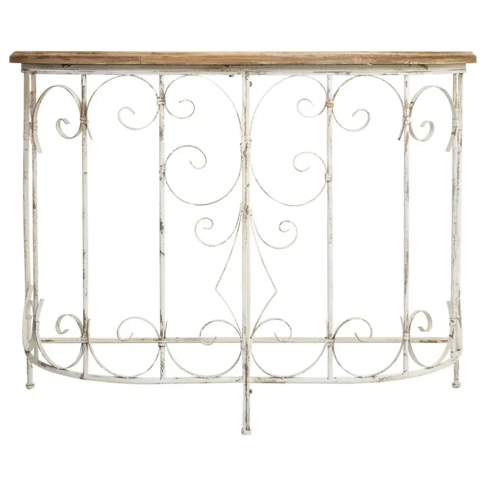 Illustration numéro 3 du produit Console en bois et métal finition vieillie 109x35x81