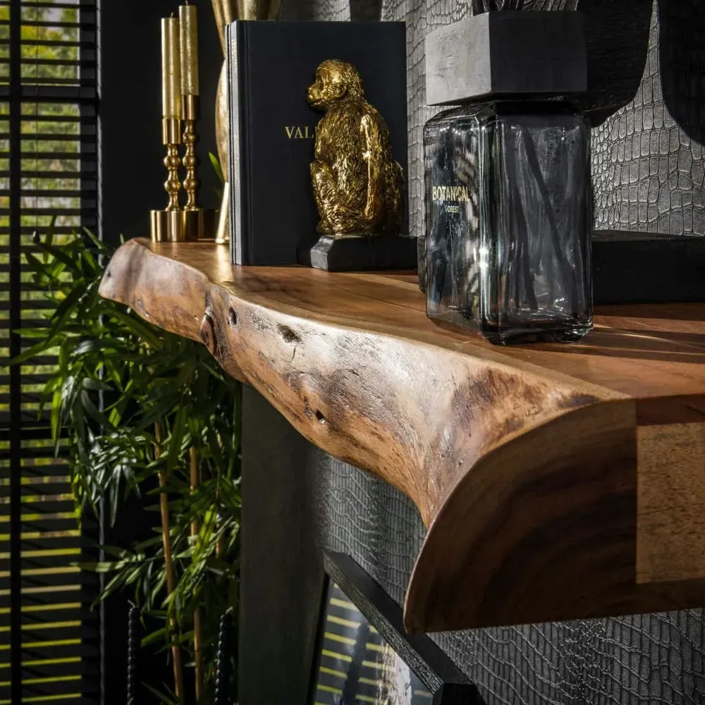 Illustration numéro 3 du produit Etagère murale 150 cm bois d'acacia naturel épais