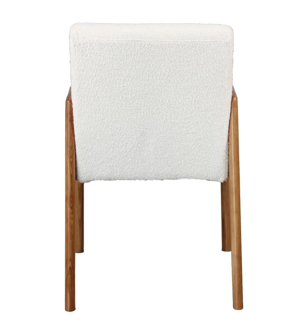 Illustration numéro 3 du produit Fauteuil de table en tissu Curly Ecru et Frêne naturel (x2)