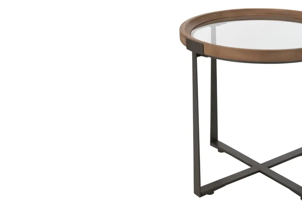 Illustration numéro 3 du produit Set de 2 tables basses gigognes de style industriel d60