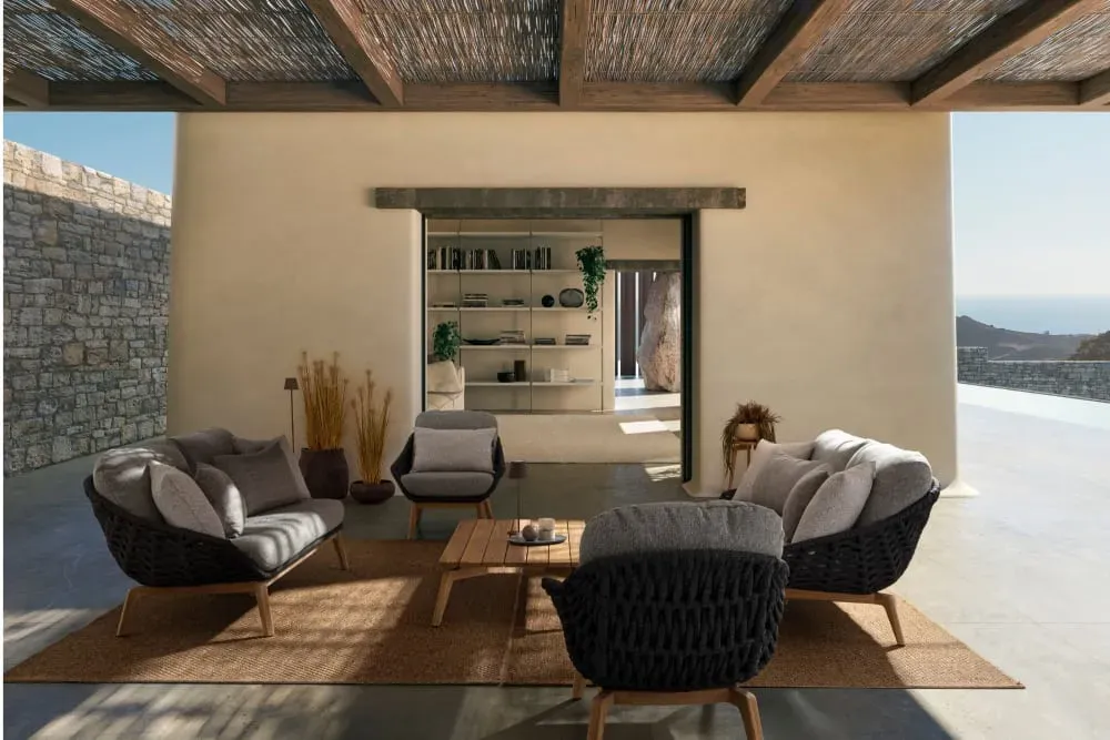 Illustration numéro 3 du produit Table basse de jardin rectangulaire en teck L120