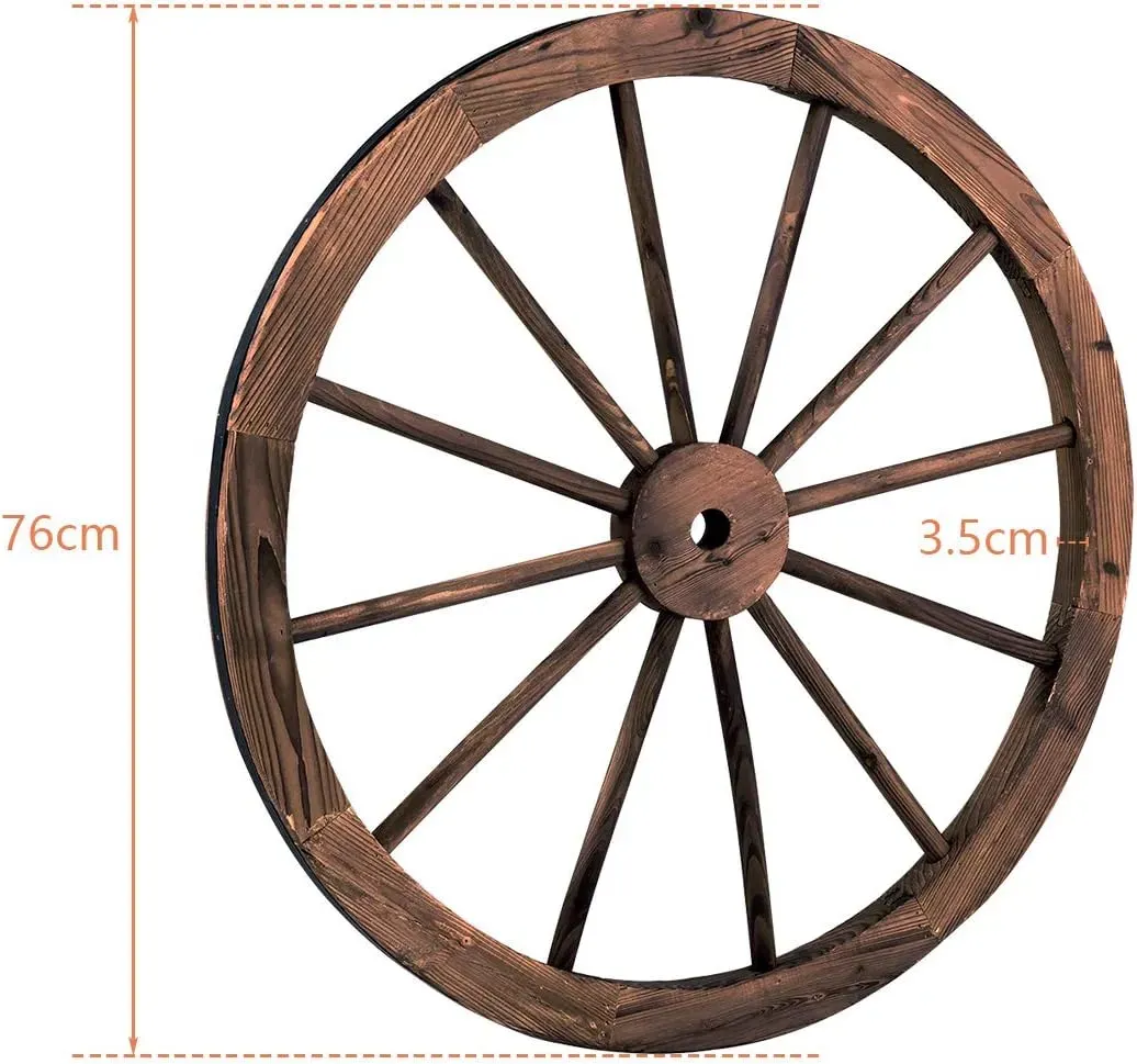 Illustration numéro 3 du produit Jeu de deux roues en bois marron 76 x 76 x 3,5 cm